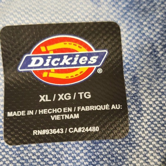 Dickies Mens XL Tie Dye V Neck Scrub Top Short Sleeve Pocket Zipper Blue - Picture 4 of 9